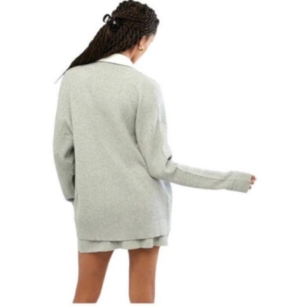 NWT WeWoreWhat Varsity Cardigan Heather Grey Size Medium/Large M/L NEW $138 - Picture 5 of 6